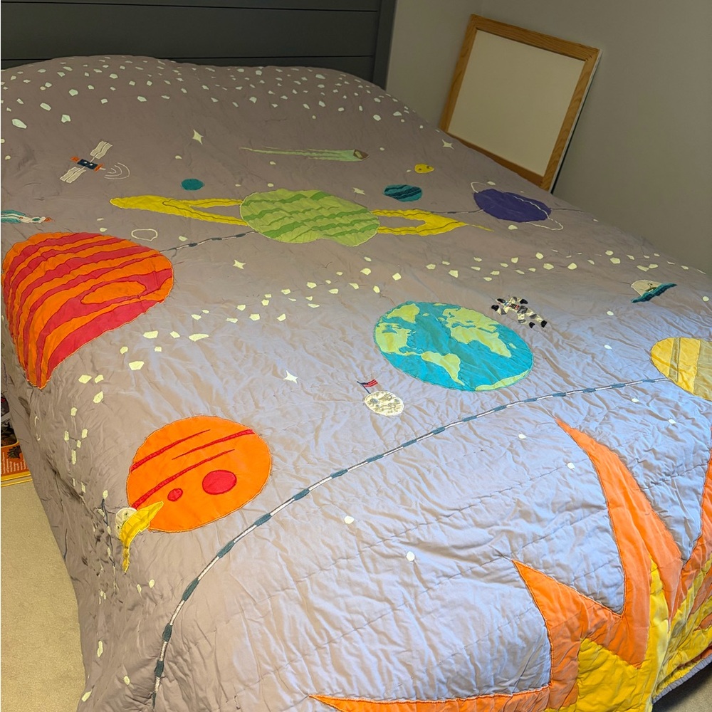 Crate and kids outer space kids full/queen quilt